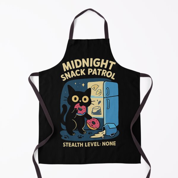 Item preview, Black Cat Tee - Midnight Snack Patrol designed and sold by TimeloopAU.