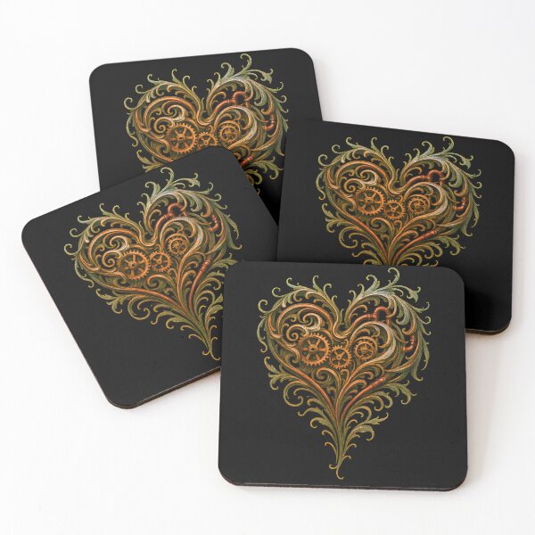 Item preview, Clockwork Romance – Ornate Steampunk Gear Heart Filigree Art designed and sold by Shoot-The-Moon.