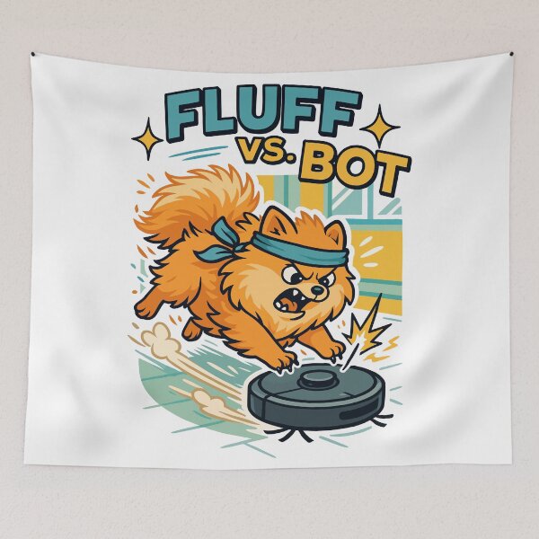 Item preview, Fluff vs. Bot: Ninja Pomeranian Showdown designed and sold by WildlifeInc.