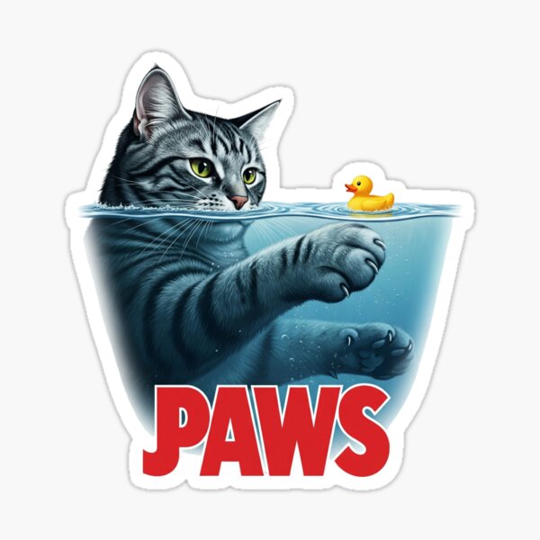 Item preview,  PAWS Movie Parody Sticker designed and sold by CatsAreFamous.