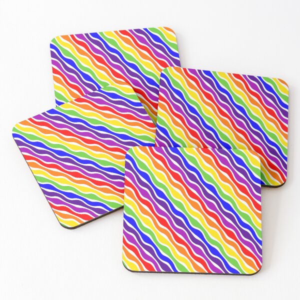 Item preview, Wavy Diagonal Stripes - Vivid Rainbow designed and sold by sillyjess.