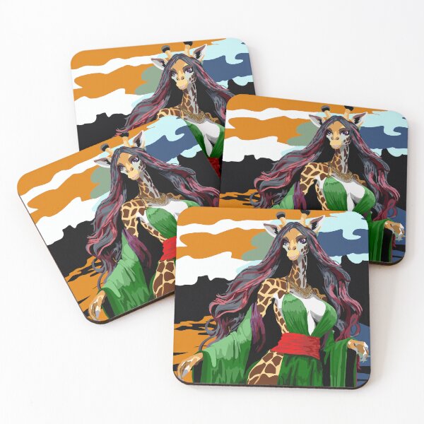 Item preview, Giraffe Woman in Green Dress, Red Sash designed and sold by KlakkDrawsStuff.