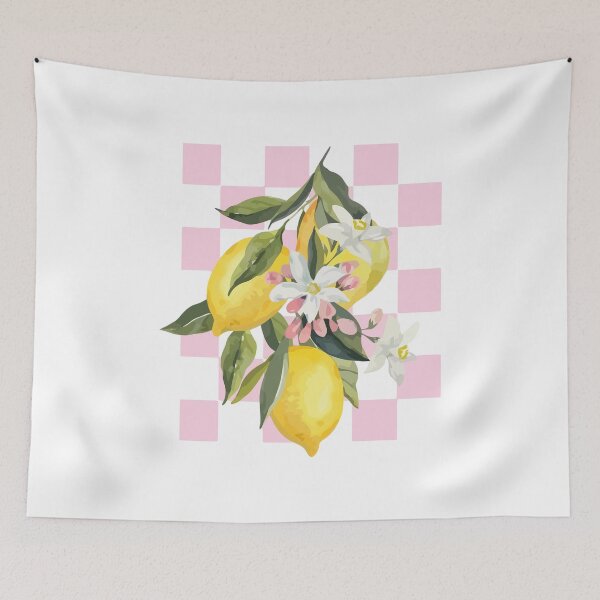 Item preview, Lemon Blossom Pastel Gingham Art designed and sold by artistcamellia.