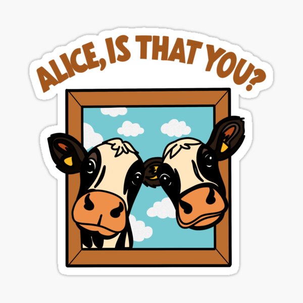 Item preview, “Alice, Is That You?” – Curious Cow Box Peek Vector Art designed and sold by bi4891.