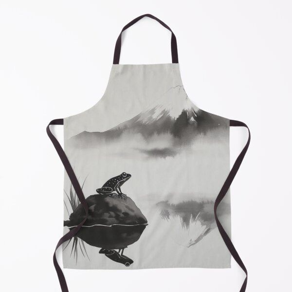 Item preview, Sumi-e Frog on Lotus Leaf with Mount Fuji designed and sold by mi33x.