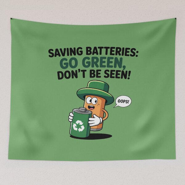 Item preview, Battery Recycling Eco-awareness Green Energy Funny Graphic designed and sold by SurrealArtSzysz.