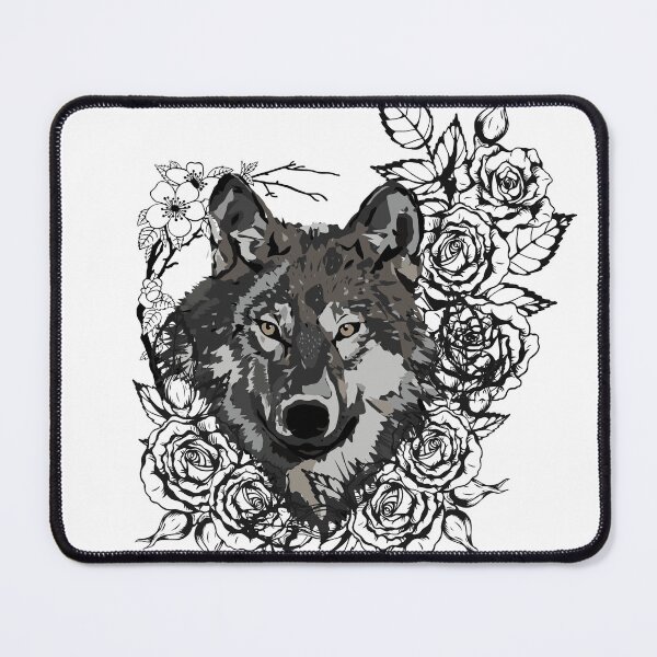 Item preview, Wolf with roses designed and sold by TrendyArtStyle.