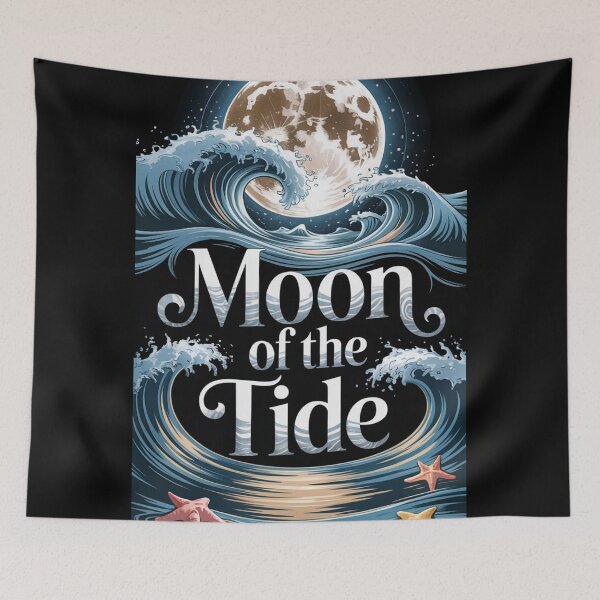 Item preview, Moon of the Tide - Ocean Waves & Starfish designed and sold by ShadowAndSlate.