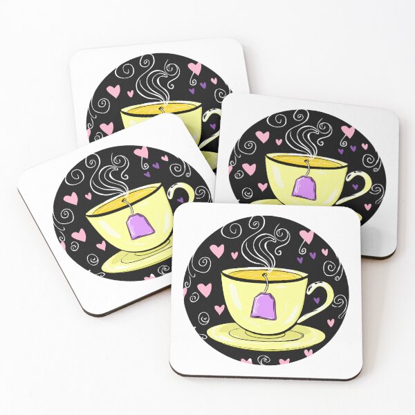 Item preview, Yellow Teacup with Hearts designed and sold by ScribbL-ScrabbL.