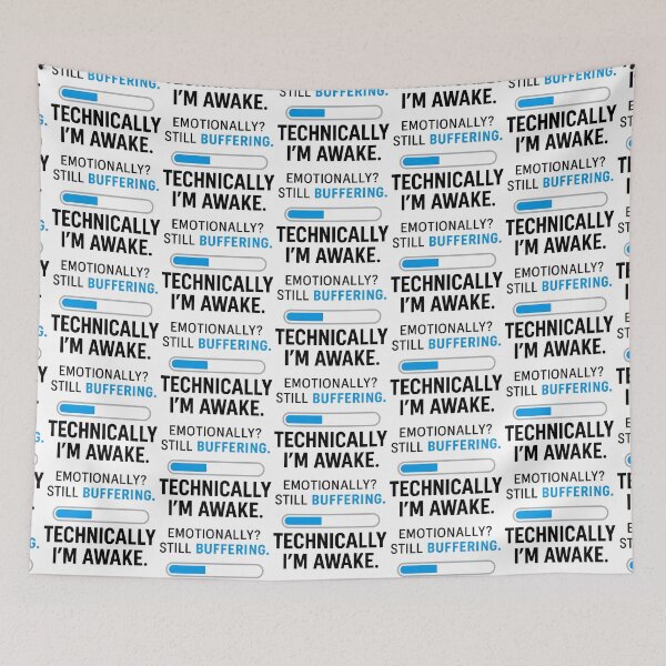 Item preview, Funny Mental Health Shirt – “Emotionally? Still Buffering.” – Blue Loading Bar T-Shirt designed and sold by TeeTimeTreasure.