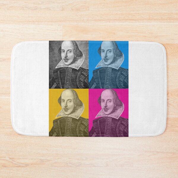 Item preview, Pop art Shakespeare - blue, pink, yellow Andy Warhol inspired image of William Shakespeare, famous playwright, the bard designed and sold by StudyPuff.