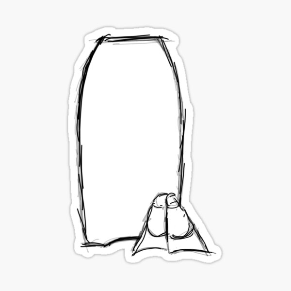 Item preview, Sketchy Bodyboard & Fins T-shirt Sticker design designed and sold by Design--Spore.
