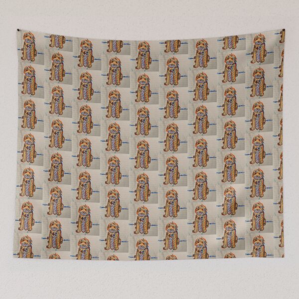Item preview, orange and blue dog designed and sold by luniette.
