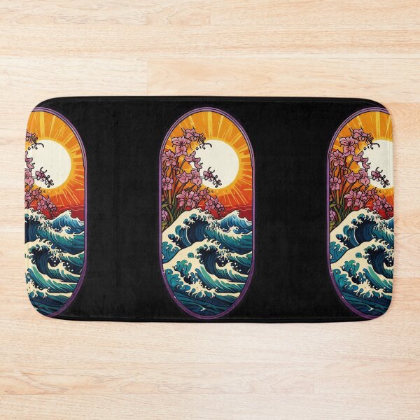Item preview, Sunny Day Great Wave of Kanagawa with Hawaii Orchids designed and sold by NautiChic.