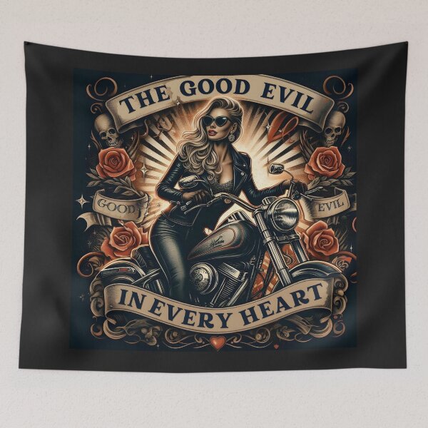Item preview, Gothic Lady Biker Rose Skull designed and sold by Voodoo Store Paranormal Collections.