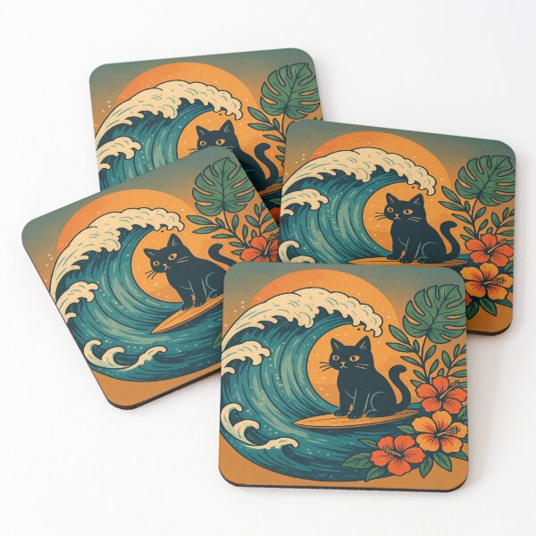 Item preview, Cosmic Wave Cats – Mystical Tropical Wave designed and sold by Tropicalmystic.