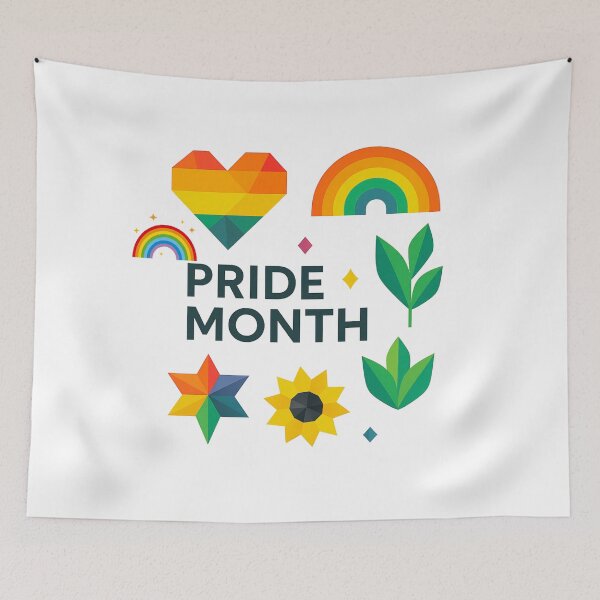 Item preview, Minimalist Pride Shapes Soft Rainbow Geometric designed and sold by PrismWild.