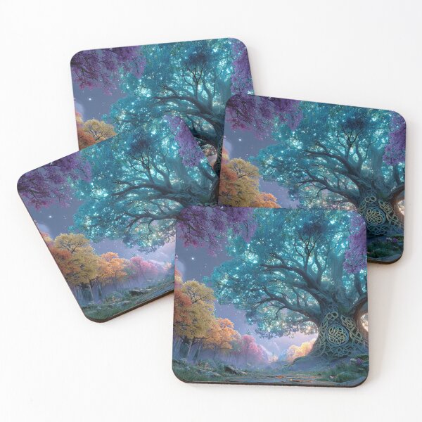 Item preview, Mystical Celtic Tree in Enchanted Forest – Glowing Leaves and Sacred Knotwork designed and sold by Tommy Studio.