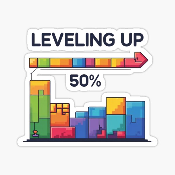 Item preview, “Leveling Up – 50%” Gamer Progress Pixel Tee designed and sold by KR3PT.