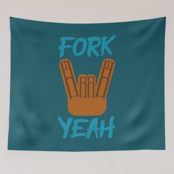 Item preview, FORK YEAH!!! MTB Mountain Biking Pun Downhill designed and sold by Design--Spore.
