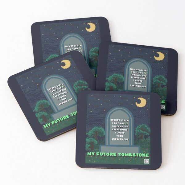 Item preview, My Future Tombstone - Pixel Art Bucket List designed and sold by EmilieLeeKimArt.