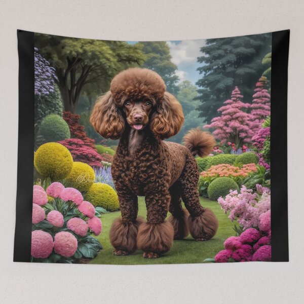 Item preview, Felipe Chocolate Poodle Dog Portrait Painting designed and sold by Heart and Soul Studio.