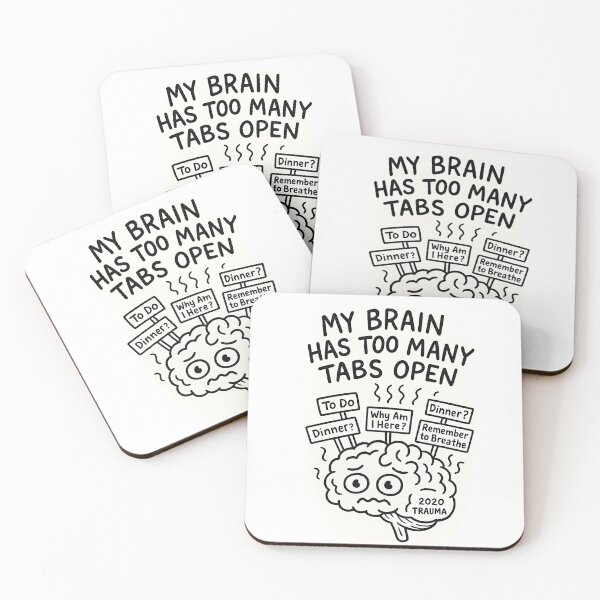 Item preview, Too Many Tabs – Overthinking Brain Doodle designed and sold by BloomOfDesign.