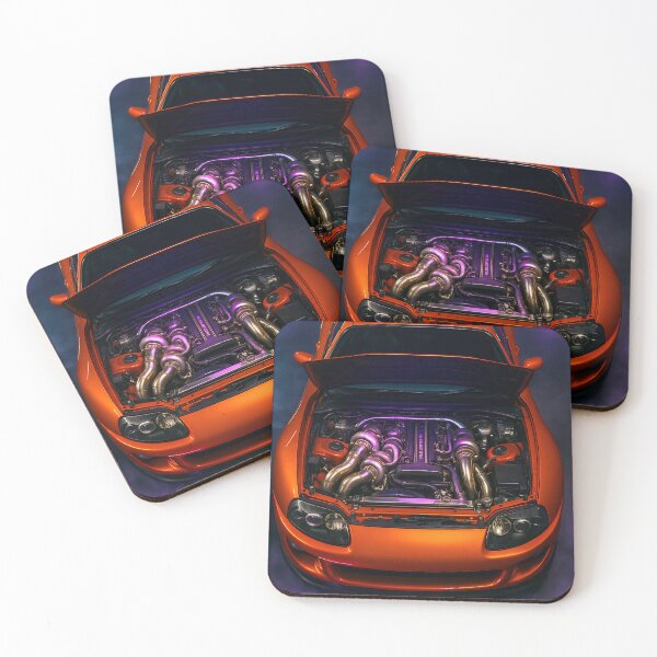 Item preview, Boost King – Twin Turbo Engine Bay Neon Art designed and sold by PosterFuel.