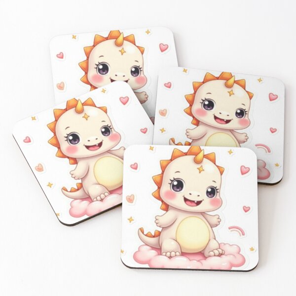 Item preview, Adorable Pastel Baby Dinosaur with Star – Magical Kawaii Cloud Friend designed and sold by CreatvShop.
