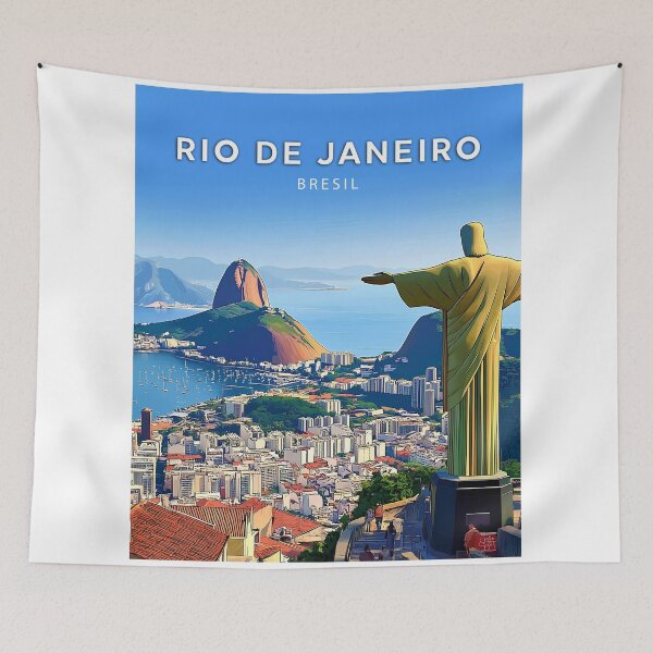 Item preview, Rio, Brazil, Poster Vintage pastel poster designed and sold by NicePlaza.