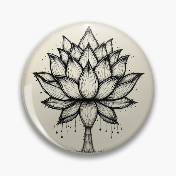 Item preview, Lotus Flower Symbol Black and White designed and sold by Agnes-Creative.