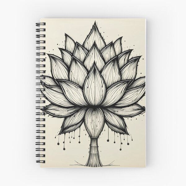 Item preview, Lotus Flower Symbol Black and White designed and sold by Agnes-Creative.