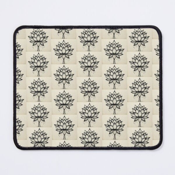 Item preview, Lotus Flower Symbol Black and White designed and sold by Agnes-Creative.