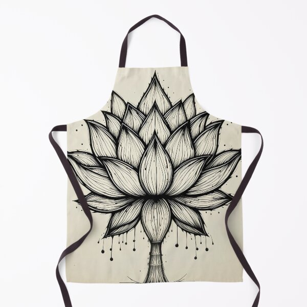 Item preview, Lotus Flower Symbol Black and White designed and sold by Agnes-Creative.