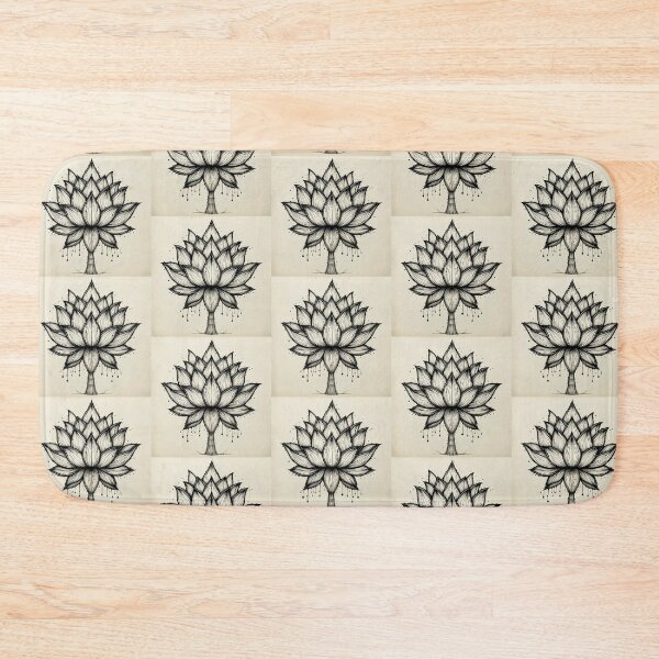 Item preview, Lotus Flower Symbol Black and White designed and sold by Agnes-Creative.