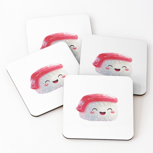Item preview, Bright Kawaii Sushi - White Isolate Art designed and sold by IssaraStudio.