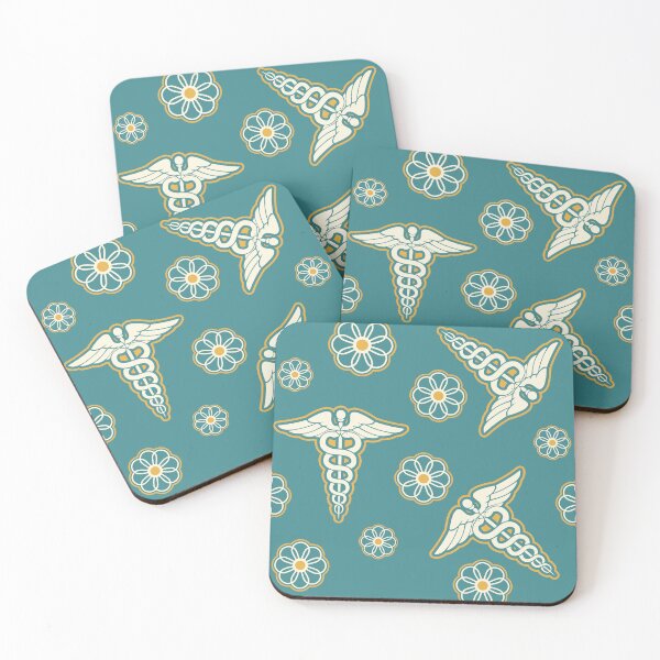 Item preview, Nurse Floral Teal Pattern designed and sold by BeebooDesign.