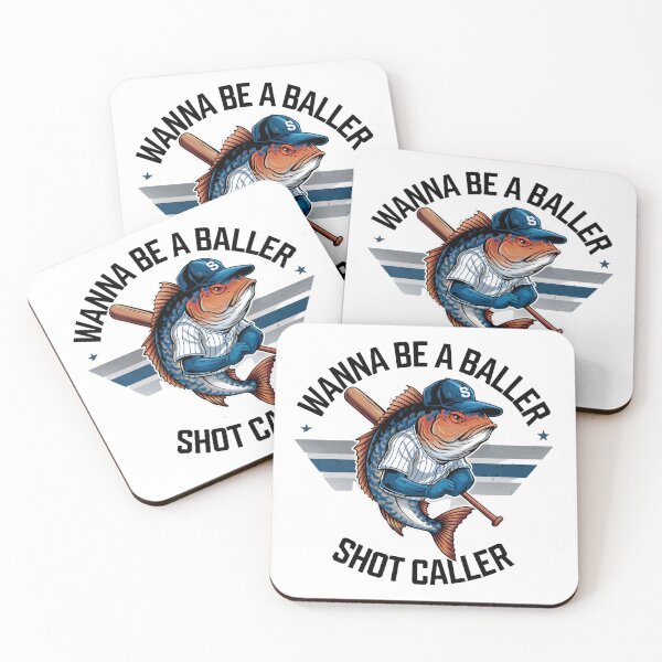 Item preview, Wanna Be A Baller – Fish Baseball Art designed and sold by TJMarineLife.