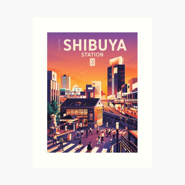 Item preview, Shibuya Station Retro Japan Travel designed and sold by SakuraHaven.