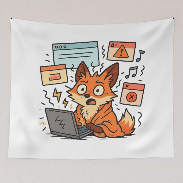 Item preview, 47 Tabs, 3 Frozen, Music Playing – ADHD Chaos Fox Design designed and sold by VibeNest01.