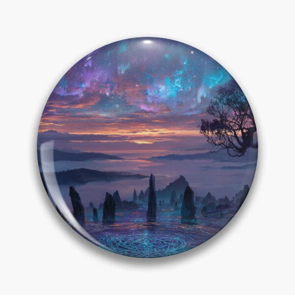 Item preview, Celtic Astral Ritual – Sacred Stone Circle and Tree Under Northern Lights designed and sold by Tommy Studio.