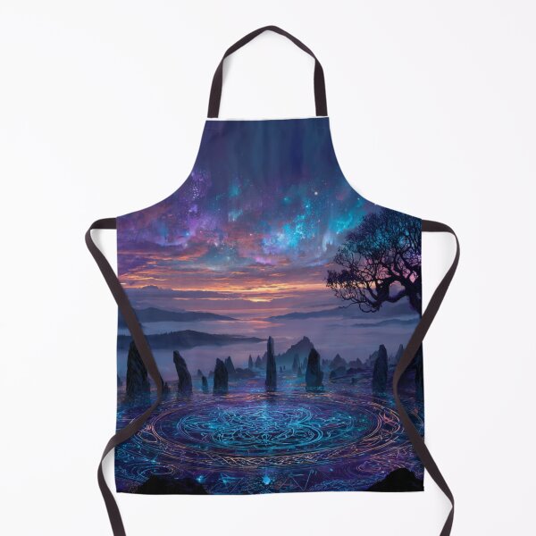 Item preview, Celtic Astral Ritual – Sacred Stone Circle and Tree Under Northern Lights designed and sold by Tommy Studio.