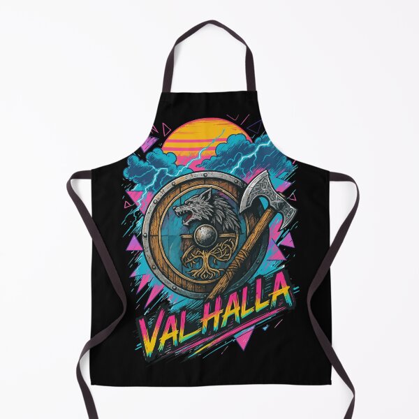 Item preview, Viking Valhalla Fenrir Yggdrasil Norse Retro Vaporwave designed and sold by TomFrontierArt.
