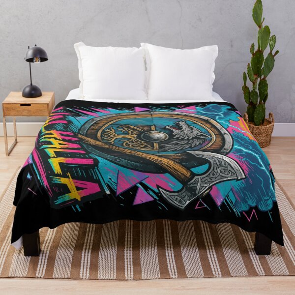 Item preview, Viking Valhalla Fenrir Yggdrasil Norse Retro Vaporwave designed and sold by TomFrontierArt.