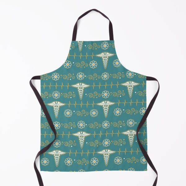 Item preview, Nurse Heartbeat Floral Teal Pattern designed and sold by BeebooDesign.