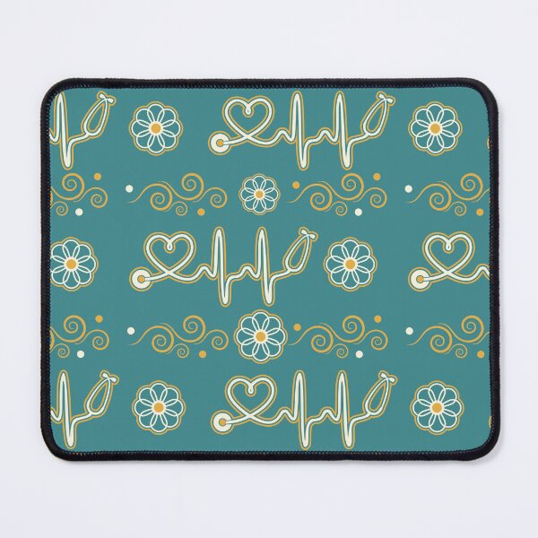 Item preview, Stethoscope Floral Teal Pattern designed and sold by BeebooDesign.