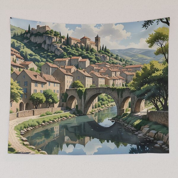 Item preview, Lagrasse, Occitanie: Sunlit Late Spring Afternoon designed and sold by LSVart.