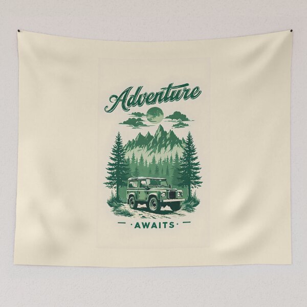 Item preview, Adventure Awaits Vintage Poster designed and sold by SapphireBison.