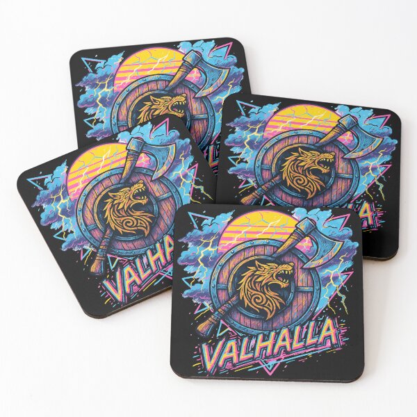 Item preview, Viking Valhalla Fenrir Norse Retro Vaporwave designed and sold by TomFrontierArt.