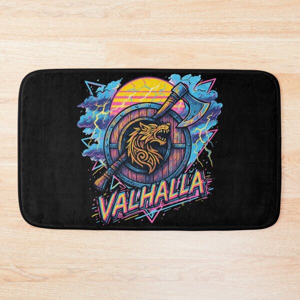 Item preview, Viking Valhalla Fenrir Norse Retro Vaporwave designed and sold by TomFrontierArt.
